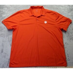 Clemson University Tigers Orange Golf Polo Shirt Men's Size XXL 2XL HydraVent